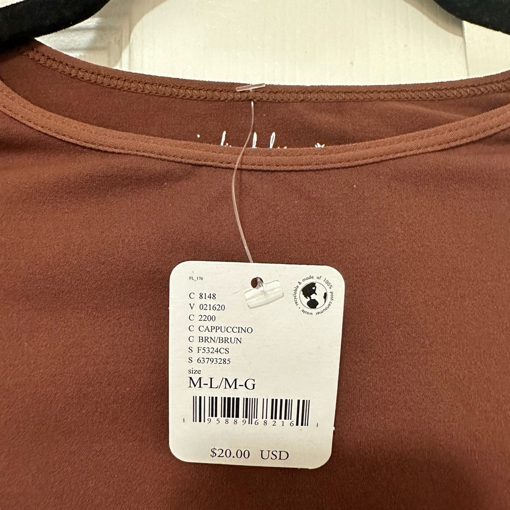 NWT Free People Intimately Cap Sleeve Seamless Cami / Crop Top Cappuccino Brown - Picture 5 of 7